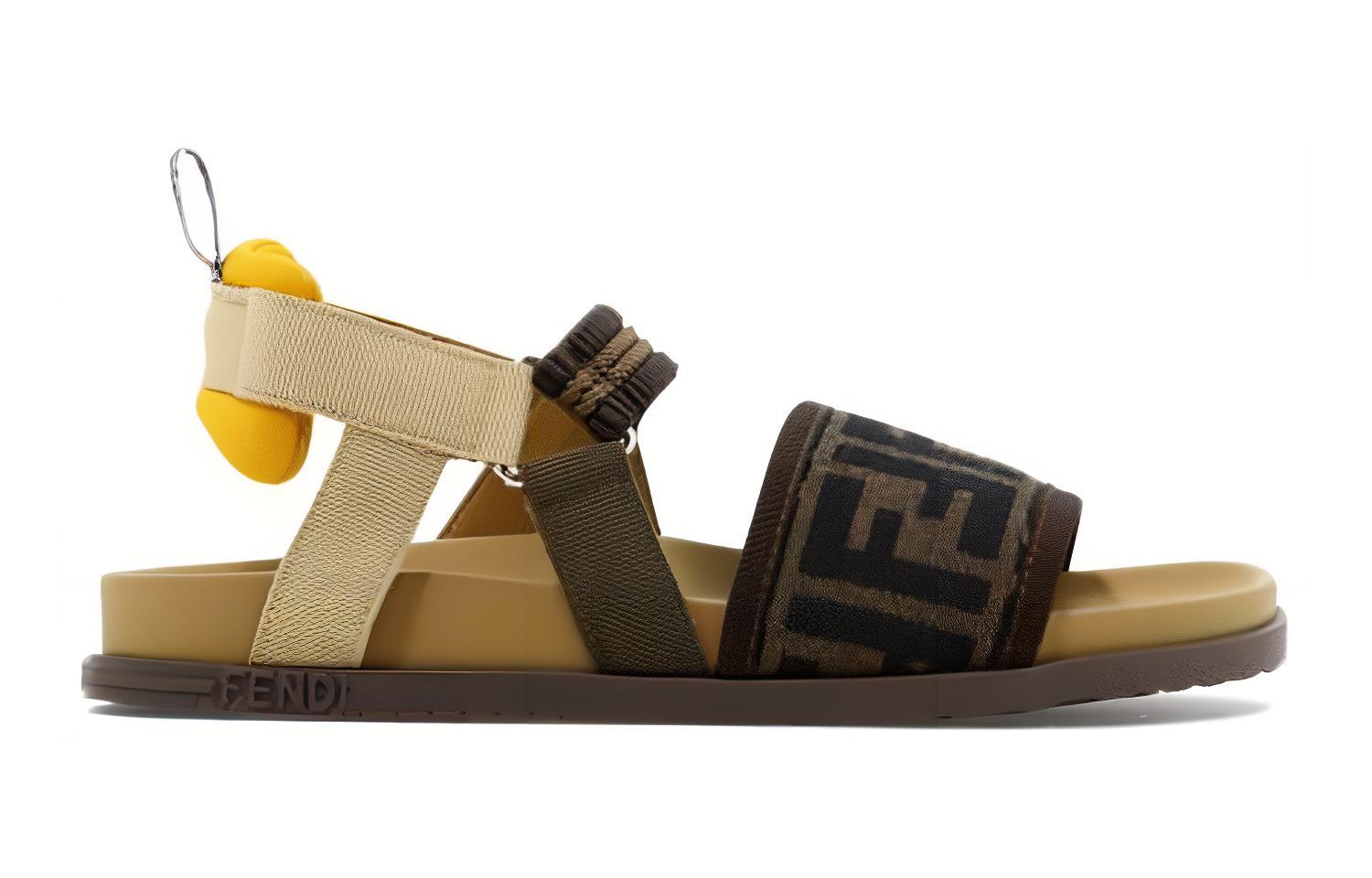 (PS) Fendi FF Fabric Flat Sandals 'Tobacco' 圖 2
