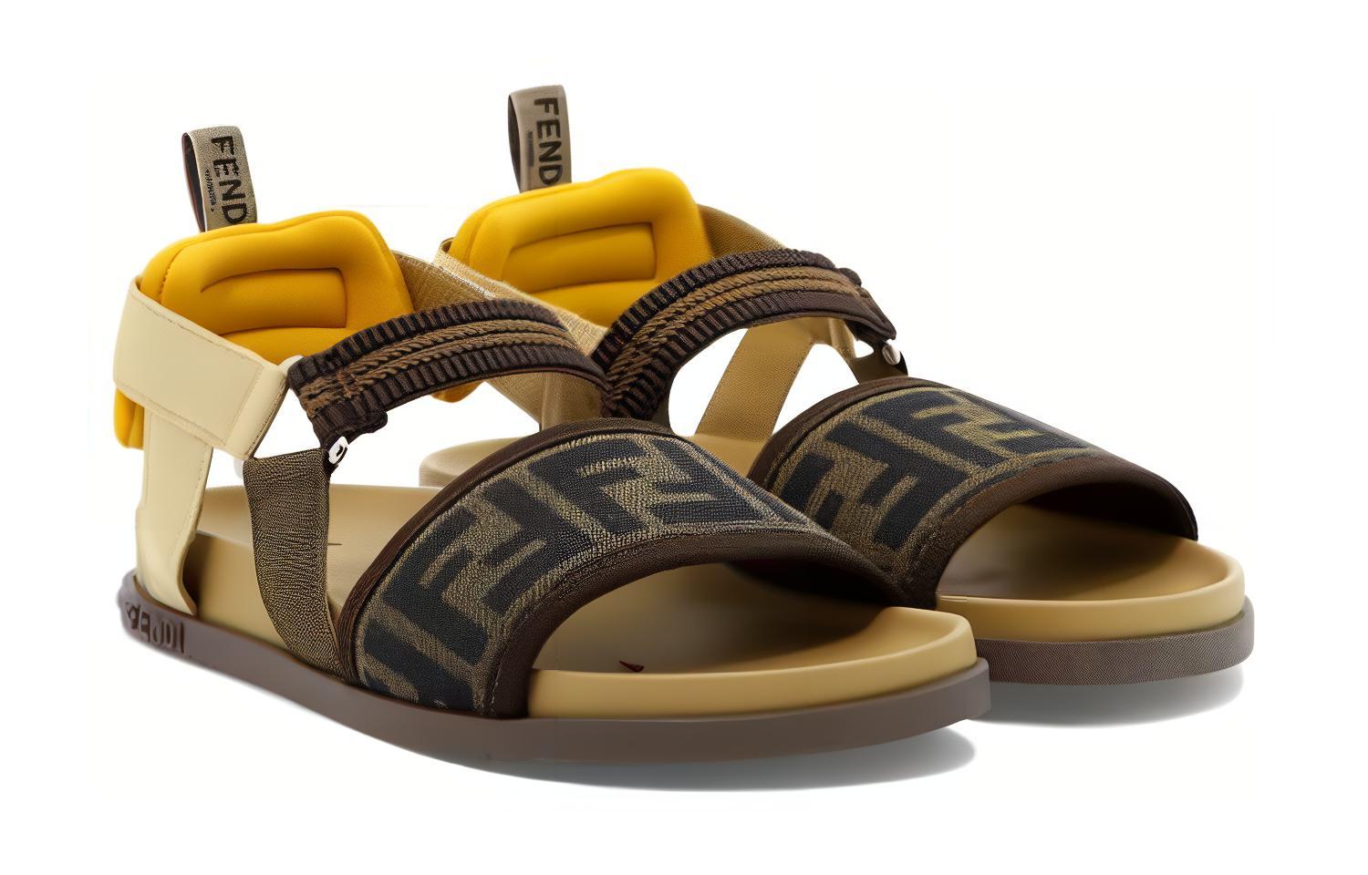 (PS) Fendi FF Fabric Flat Sandals 'Tobacco' 圖 3