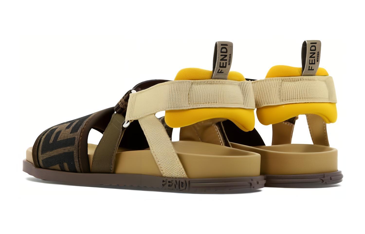 (PS) Fendi FF Fabric Flat Sandals 'Tobacco' 圖 4