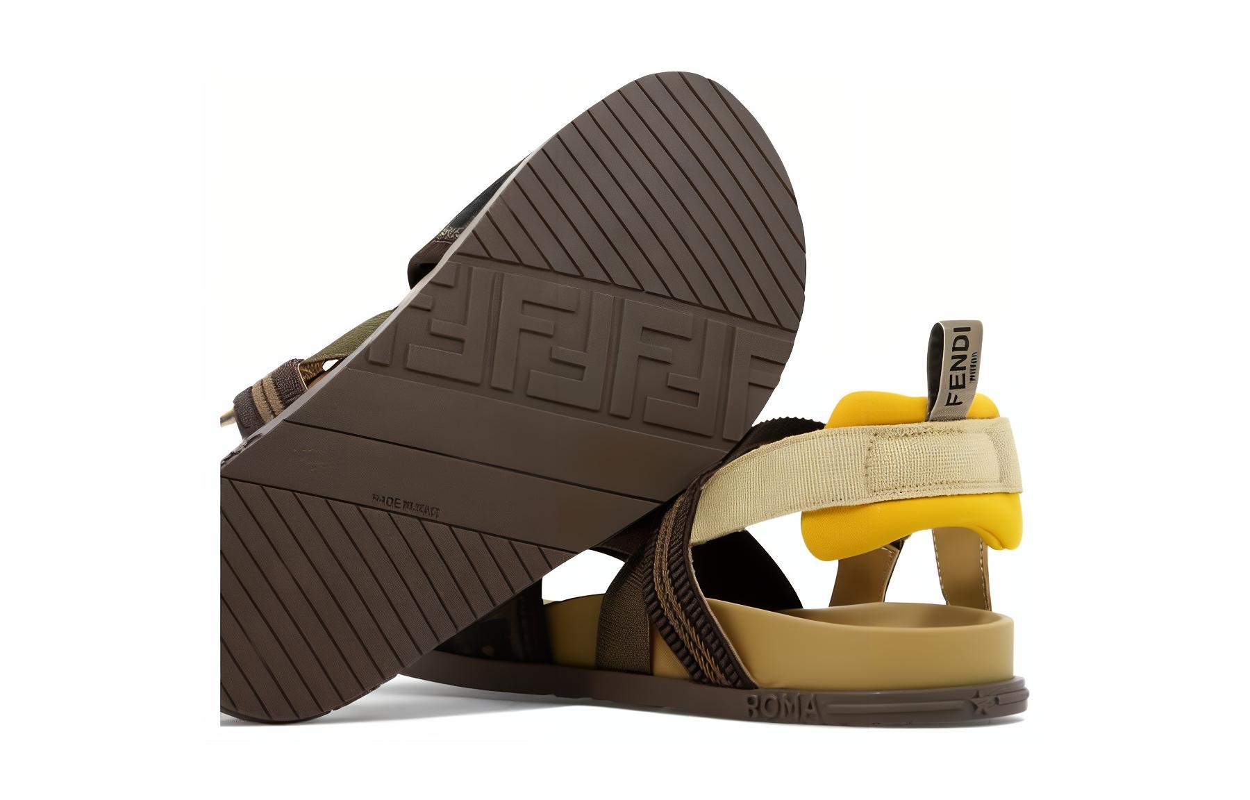 (PS) Fendi FF Fabric Flat Sandals 'Tobacco' 圖 5