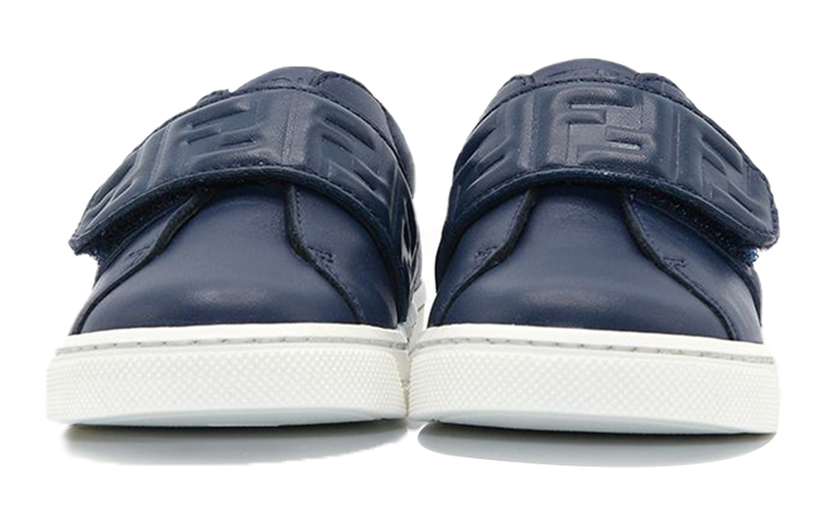Shop (PS) 펜디 네이비 블루 가죽 로우탑 스니커즈 JMR312A9SWF0QR3