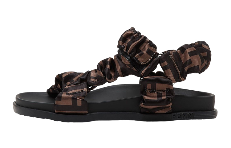 (Preschool) Fendi Mini Me Junior Sandals 'Brown Black Logo' JMR419AE7SF0R7V