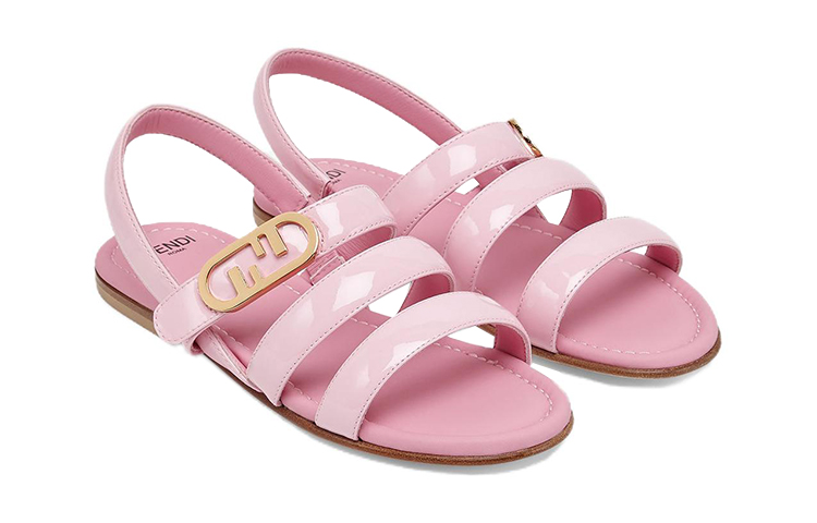 Lookbook (PS) フェンディ O'Lock パテント サンダル (ピンク) JFR359NEHF1JGZ