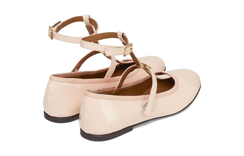 Shop (PS) フェンディ ピンク パテント ラウンドトゥ バックル ローファー JFR372NEHF0QD1