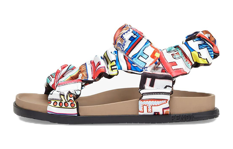 (Preschool) Fendi Silk Sandal 'FF Monogram Color-Block' JMR419AJZJF0FGF