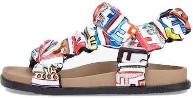 (Preschool) Fendi Silk Sandal 'FF Monogram Color-Block' JMR419AJZJF0FGF (Preschool) Fendi Silk Sandal 'FF Monogram Color-Block' JMR419AJZJF0FGF