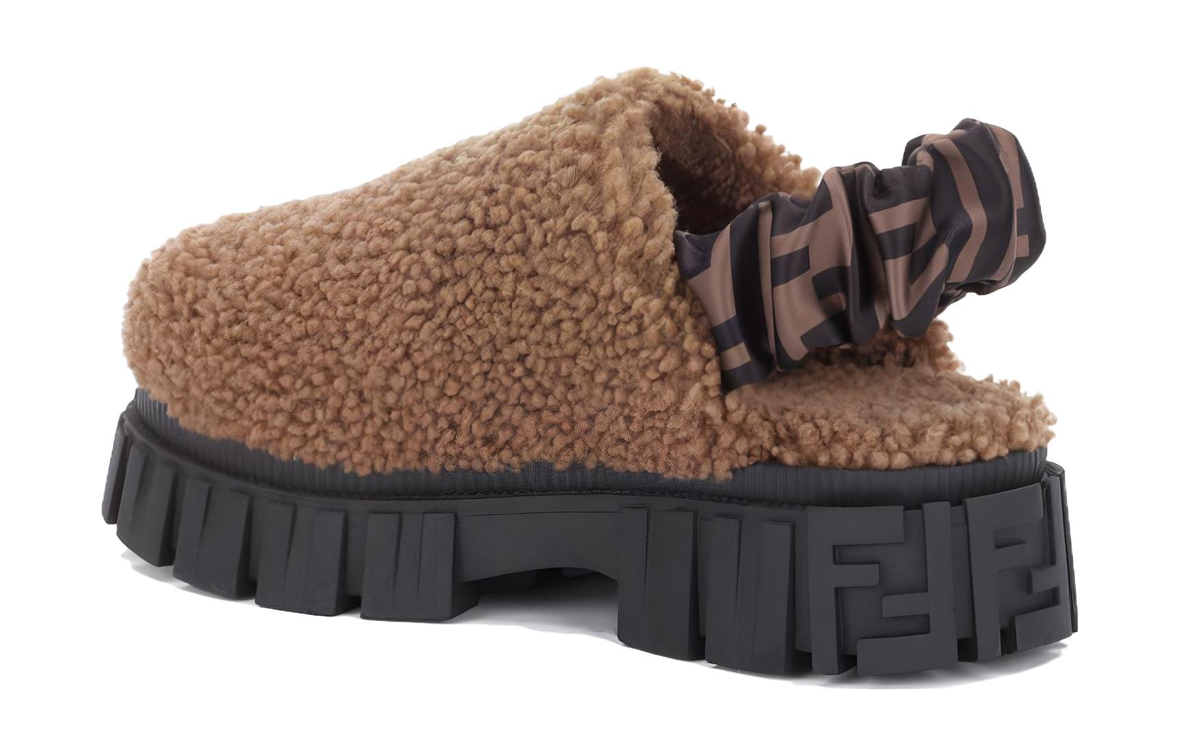(PS) Fendi Wool-Skin 'CMFTable Fashion' Sandals 'Brown' 圖 4