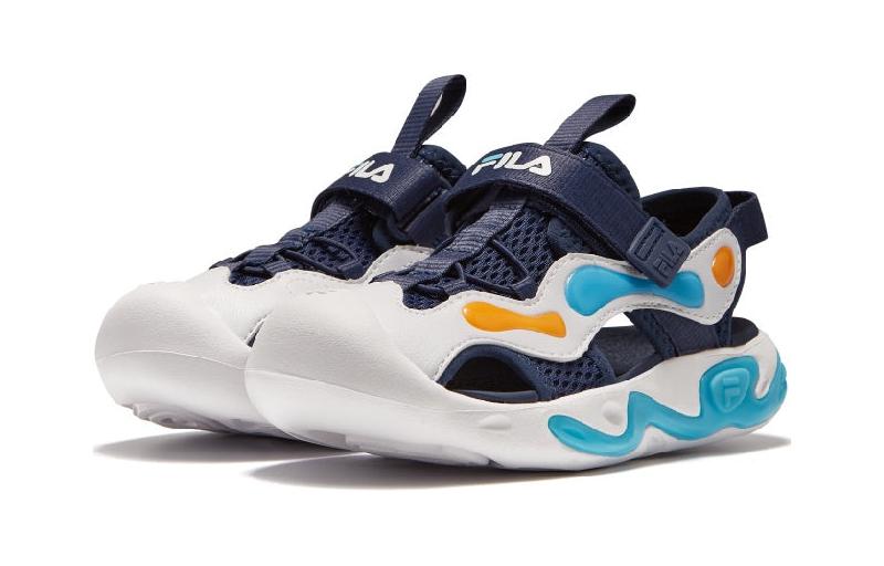 Order 中童 FILA斐乐 耐磨減震兒童涼鞋 藍白
