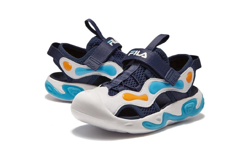 Lookbook 中童 FILA斐乐 耐磨減震兒童涼鞋 藍白