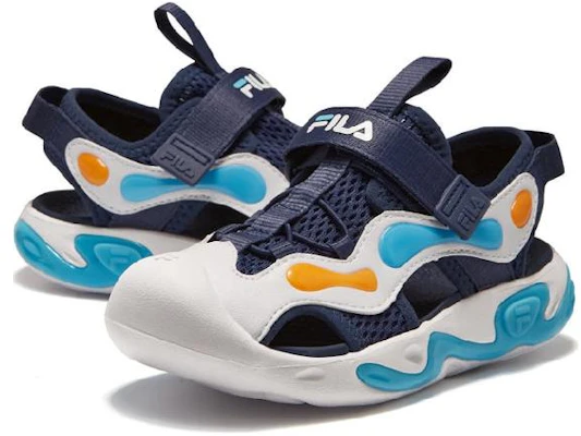 中童 FILA斐乐 耐磨減震兒童涼鞋 藍白 Lookbook 中童 FILA斐乐 耐磨減震兒童涼鞋 藍白
