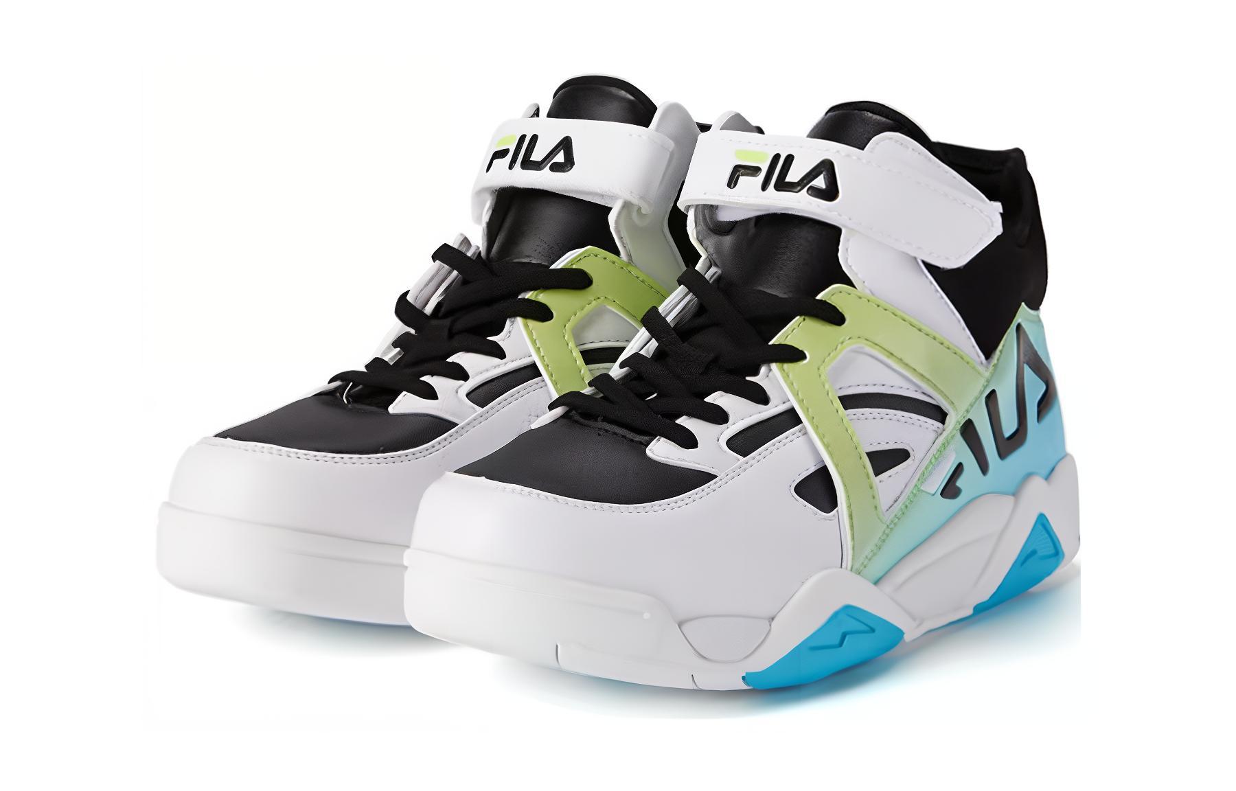 Lookbook 大童 FILA斐樂 運動 防水耐磨 高幫 兒童籃球鞋 黑白色