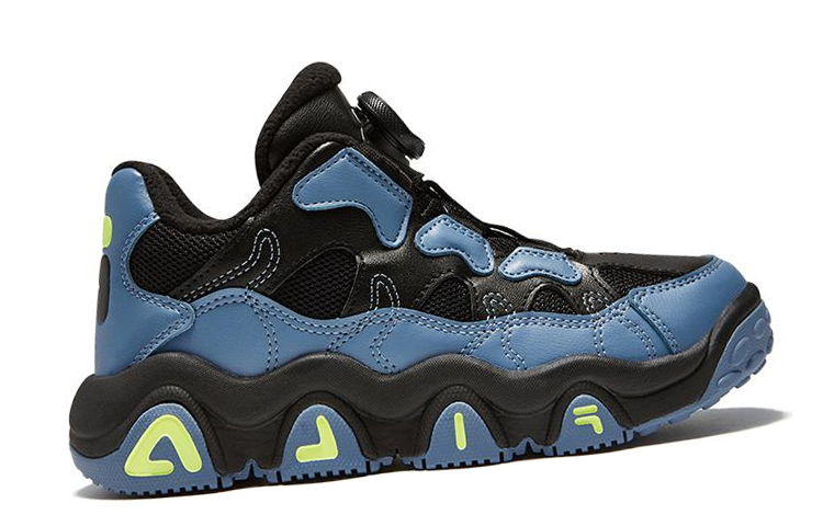 Order 大童 FILA斐樂 舒適 耐磨透氣 低筒 兒童籃球鞋 黑藍色