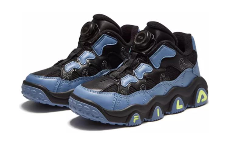 Lookbook 大童 FILA斐樂 舒適 耐磨透氣 低筒 兒童籃球鞋 黑藍色