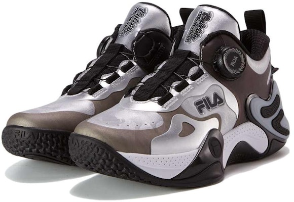 (Preschool) FILA Basketball Low 'Black Silver Grey' K15B242202FBS Lookbook (Preschool) FILA Basketball Low 'Black Silver Grey' K15B242202FBS