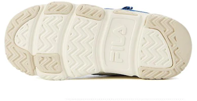 Shop FILA 斐樂 中童防滑耐磨低幫兒童籃球鞋 (白藍)