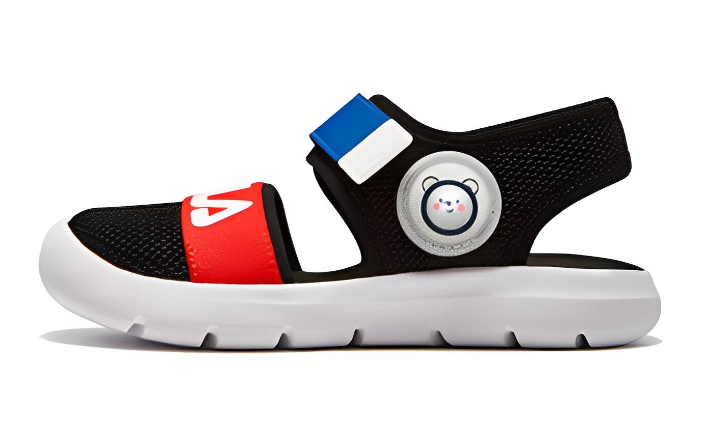 (Preschool) FILA Casual Flats Sandals 'Black Red Blue' K14B322805PBR