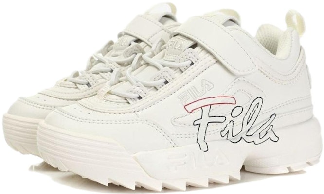 兒童 FILA斐樂 Kids Disruptor 2 防滑耐磨 低幫 運動休閒鞋 米白色 Lookbook 兒童 FILA斐樂 Kids Disruptor 2 防滑耐磨 低幫 運動休閒鞋 米白色