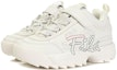 Lookbook 兒童 FILA斐樂 Kids Disruptor 2 防滑耐磨 低幫 運動休閒鞋 米白色