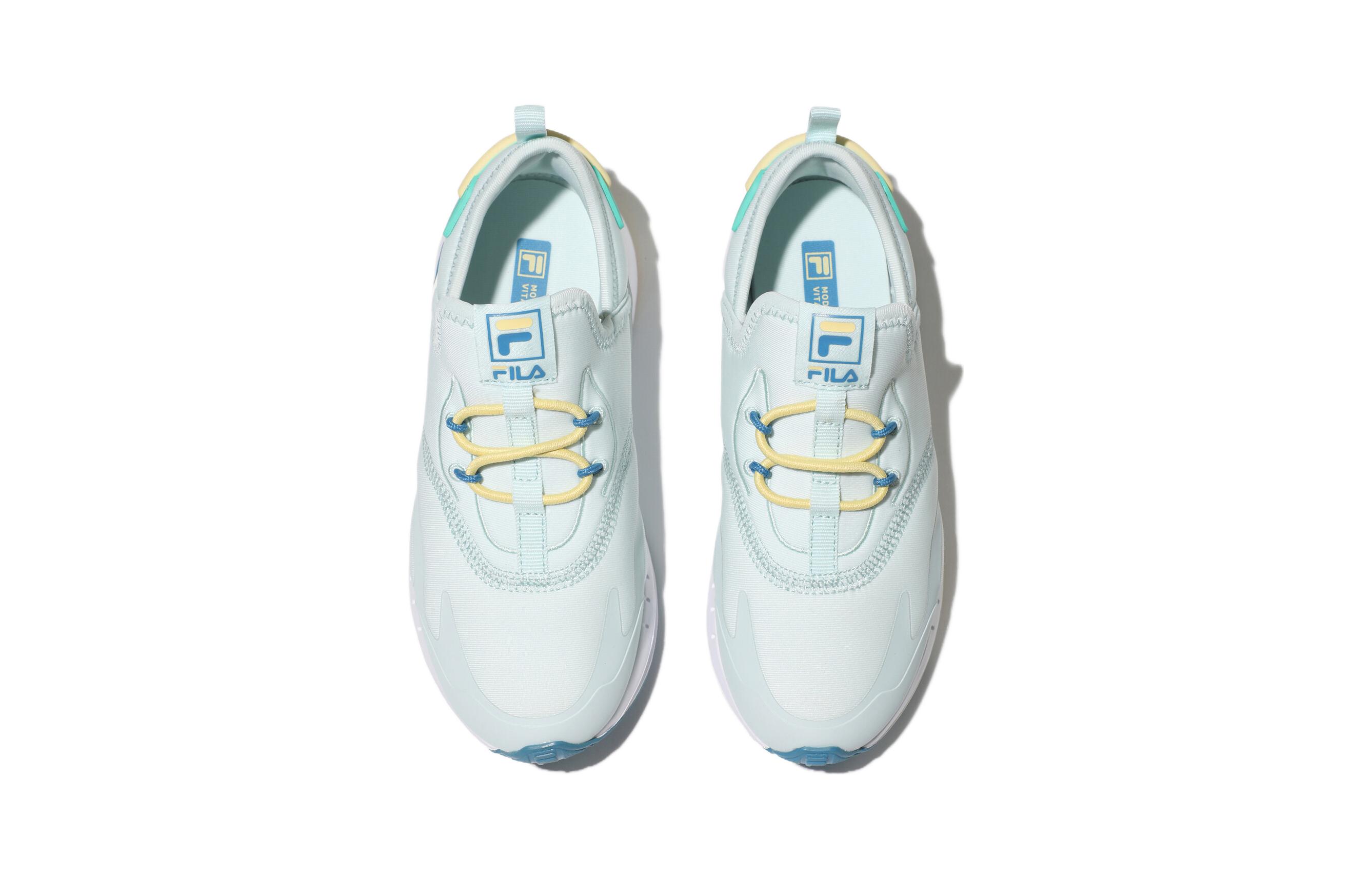 Shop 中童 FILA斐萊 Elite Baloko v2 Kd 舒適運動 防滑耐磨 低筒 兒童跑步鞋 藍色 韓版