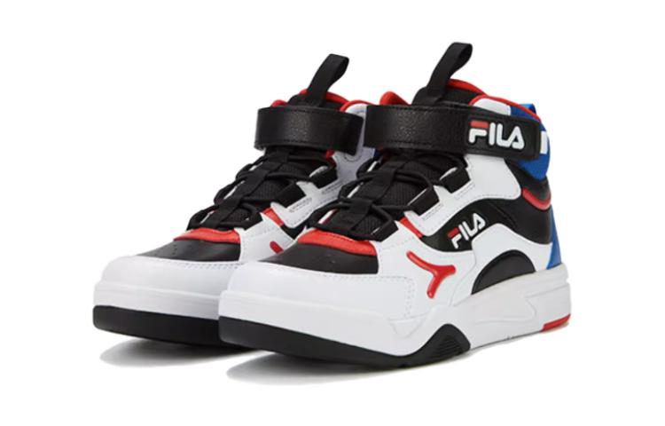 Lookbook 大童 FILA斐樂 休閒舒適 耐磨 高幫 兒童板鞋 航海藍火紅