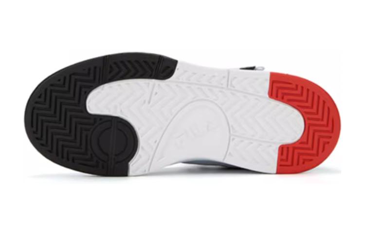 Shop 大童 FILA斐樂 休閒舒適 耐磨 高幫 兒童板鞋 航海藍火紅