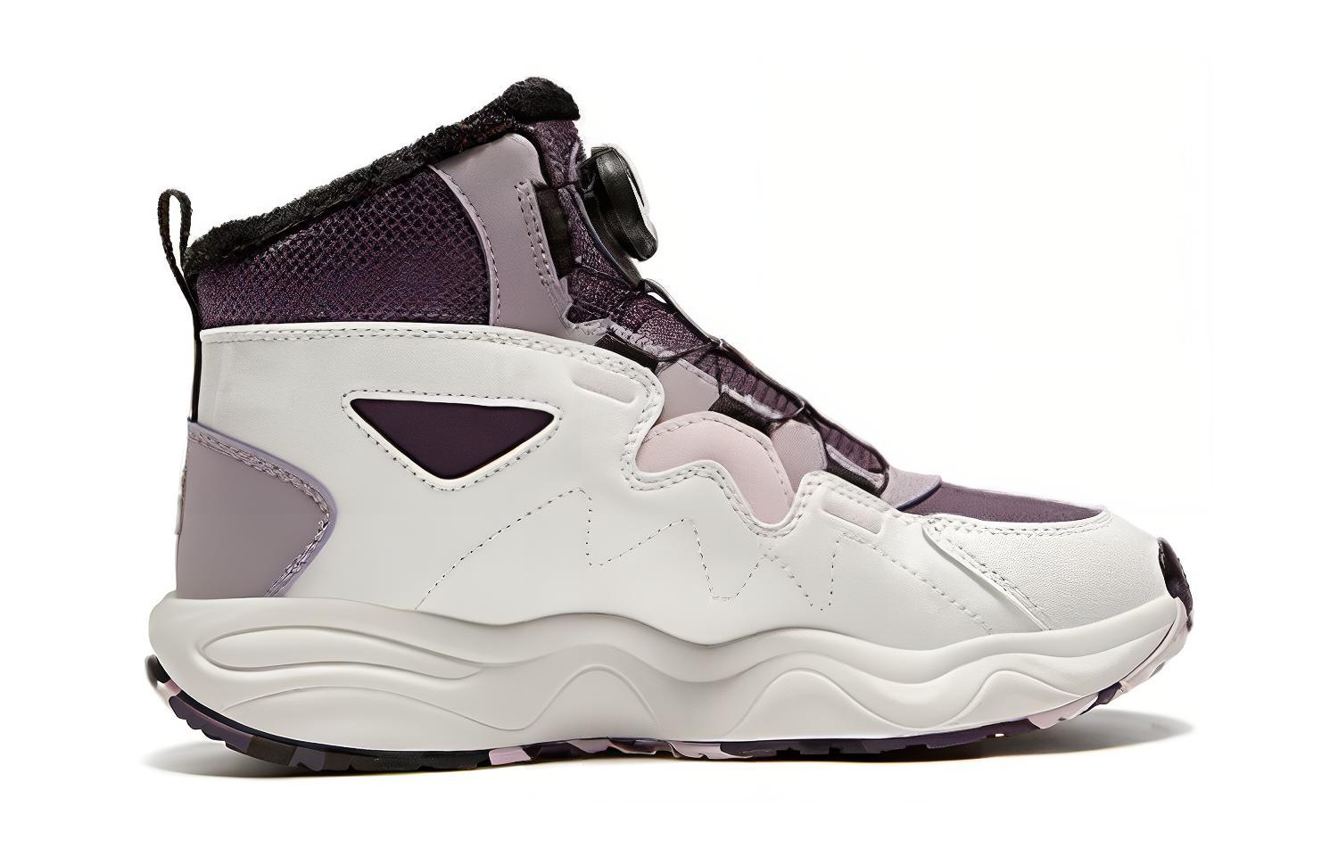 Order 大童 FILA斐樂 加絨舒適 防踢減震 高幫 兒童戶外鞋 紫色