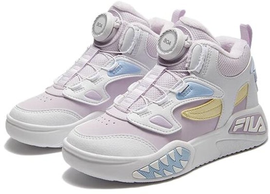 (Preschool) FILA Lifestyle High-Top Basketball Shoes 'White Pink Blue' K14B341203FWL Lookbook (Preschool) FILA Lifestyle High-Top Basketball Shoes 'White Pink Blue' K14B341203FWL