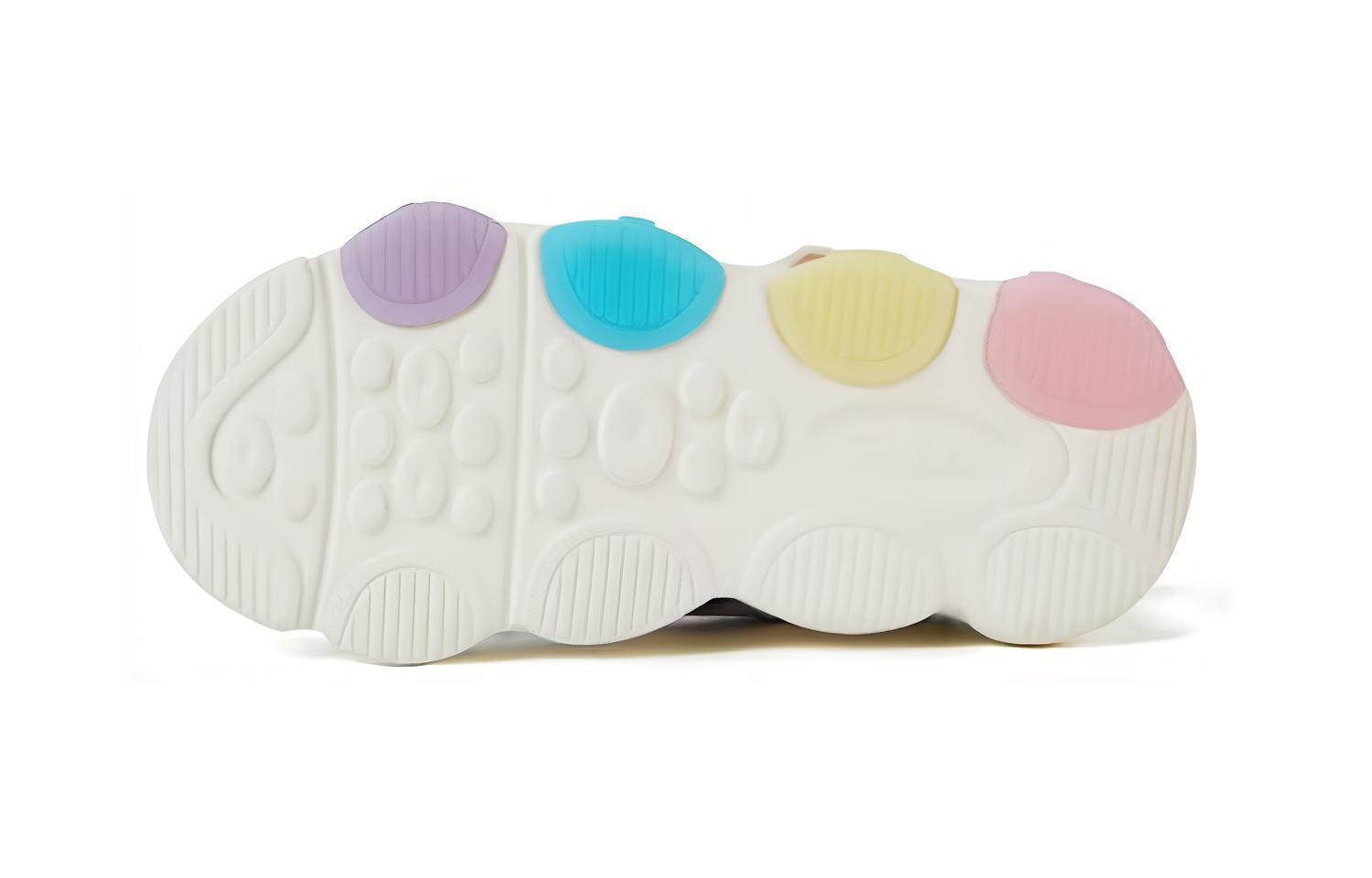 Shop 中童 FILA斐乐 亮燈鞋 防滑減震 低幫 兒童跑步鞋 奶白