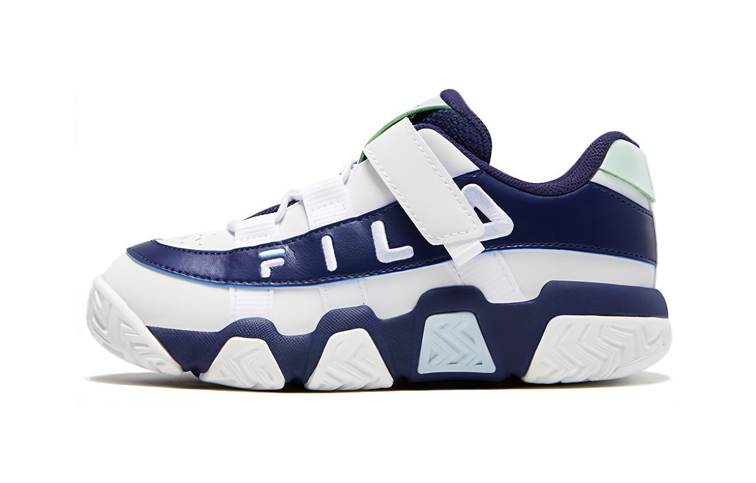(Preschool) FILA Low-Top Basketball Shoes 'White Navy' K64B331204PGB