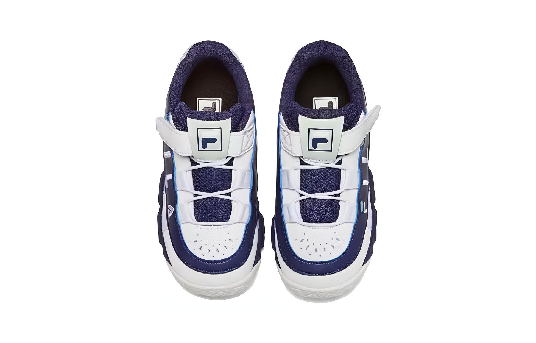 Shop (Preschool) FILA Low-Top Basketball Shoes 'White Navy' K64B331204PGB
