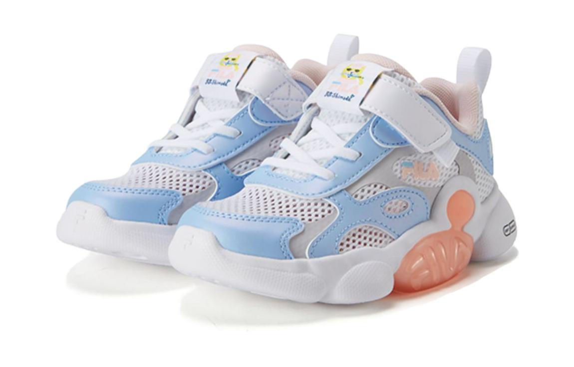 Lookbook 兒童 Pepe Shimada x FILA斐樂 舒適 亮燈 減震耐磨 低幫 兒童跑步鞋 白藍色