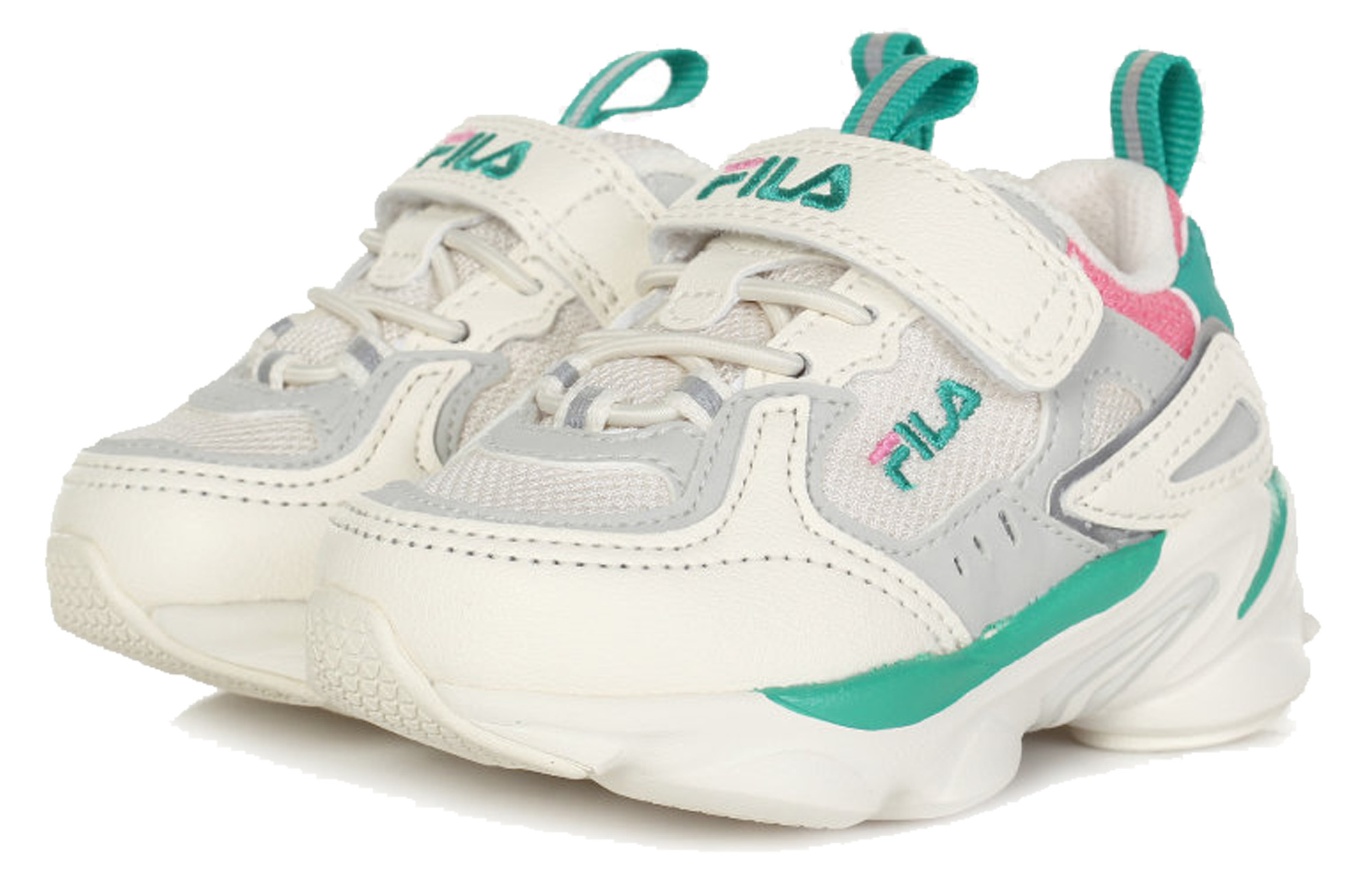 Lookbook (Preschool) FILA Ray Tracer 'White Green Pink' 3RM01229_149