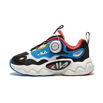 (PS) FILA Retro Shock Absorbing Wear-Resistant Low-Top Running Shoe 'Black White'