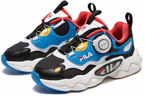Lookbook 中童 FILA斐乐 復古 減震耐磨 低幫 兒童跑步鞋 黑白色