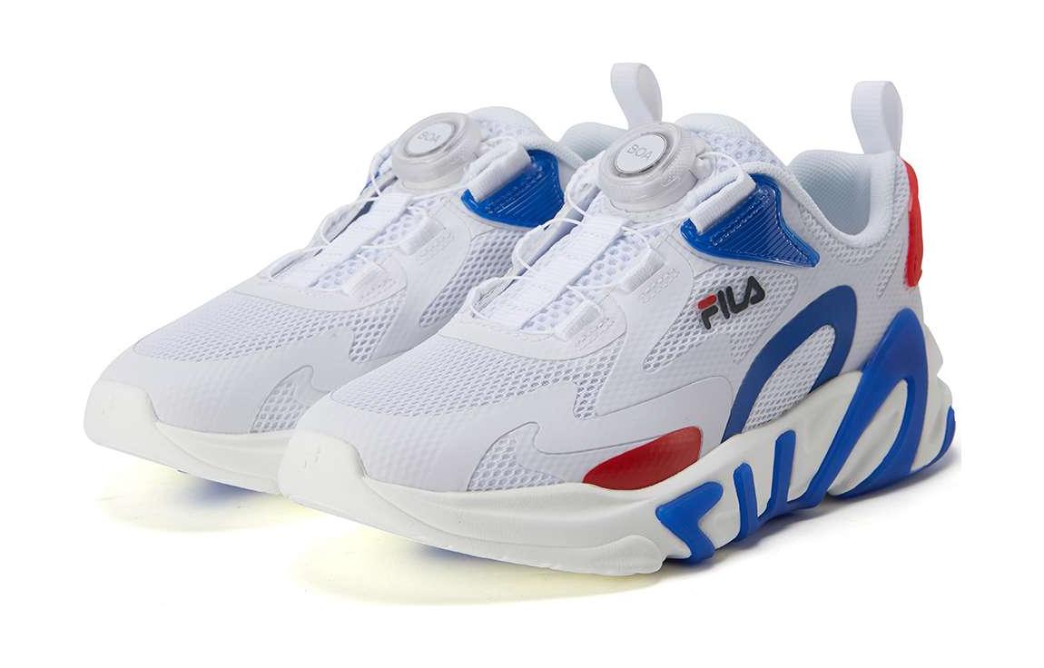 Order (PS) FILA回転バックル ローカット ランニングシューズ (白/青) K15B221110FWB
