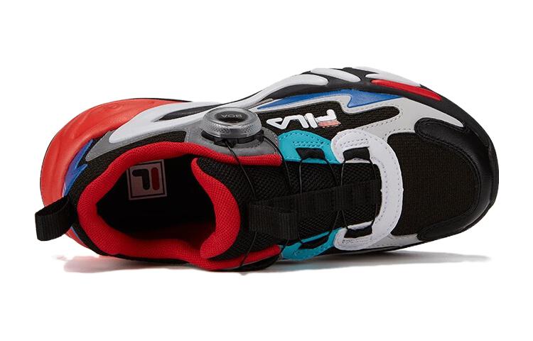 Lookbook 大童 FILA 斐樂 舒適百搭 防滑減震 低幫 兒童跑步鞋 黑藍色