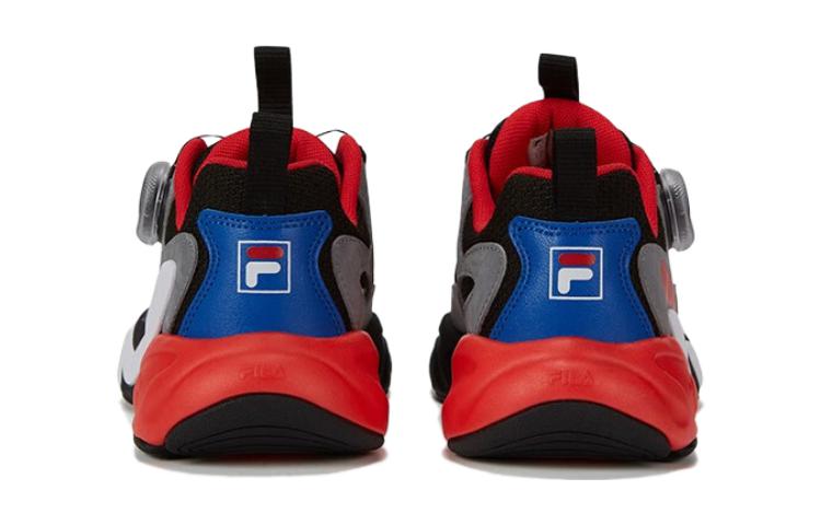 Shop 大童 FILA 斐樂 舒適百搭 防滑減震 低幫 兒童跑步鞋 黑藍色