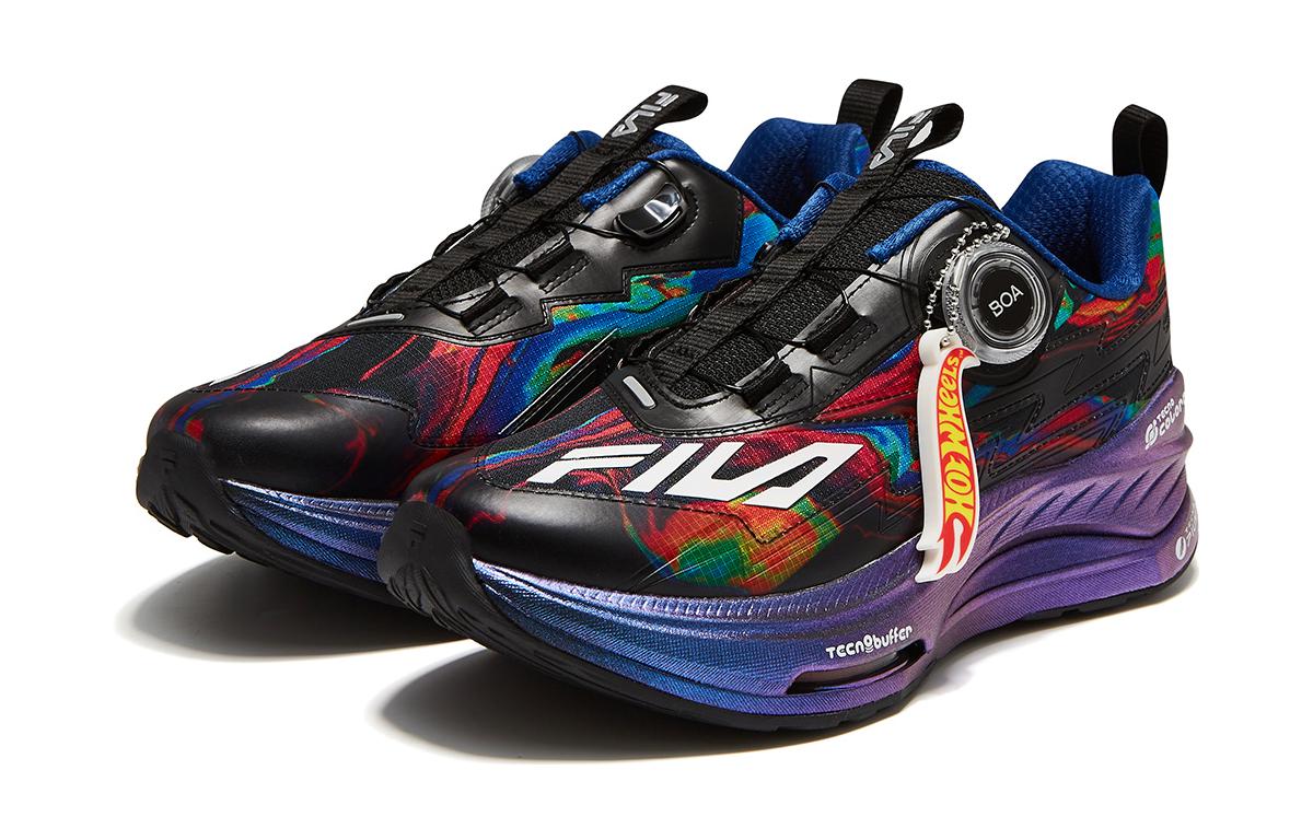 Order 大童 FILA斐樂 運動百搭 防滑減震 低幫 兒童跑步鞋 黑藍