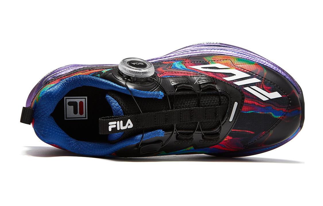 Lookbook 大童 FILA斐樂 運動百搭 防滑減震 低幫 兒童跑步鞋 黑藍