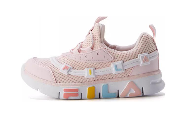 Buy 中童 FILA 斐樂 休閒舒適 減震耐磨 低幫 兒童跑步鞋 粉白