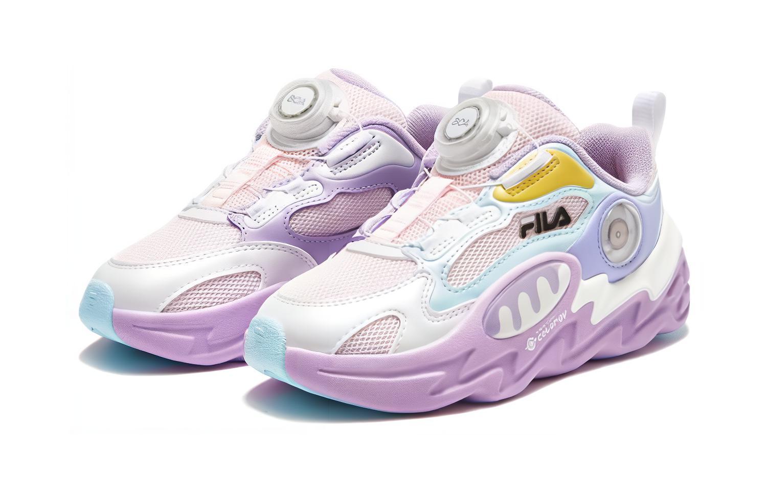 Order 中童 FILA斐乐 舒適 輕便防滑耐磨 低筒 兒童跑步鞋 朴霧嫩粉木槿紫