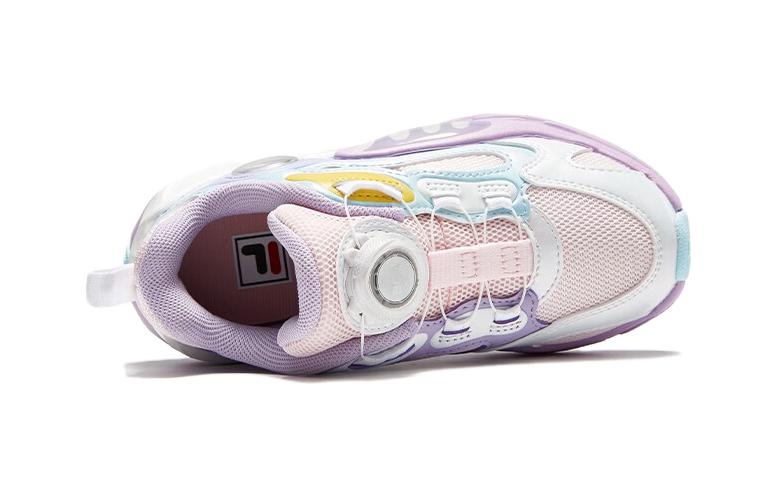 Shop 中童 FILA斐乐 舒適 輕便防滑耐磨 低筒 兒童跑步鞋 朴霧嫩粉木槿紫