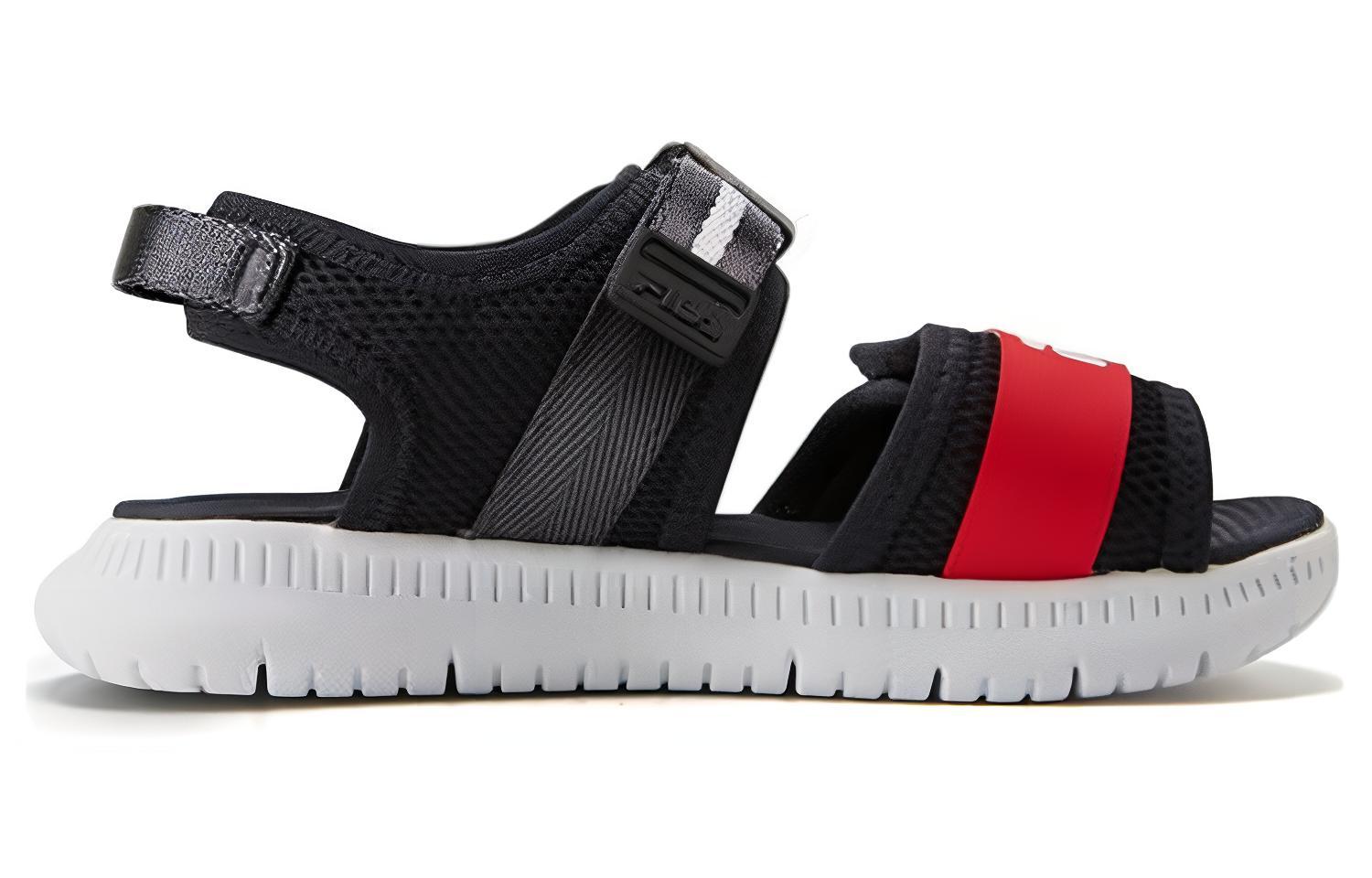 Order 中童 FILA 斐樂 防滑耐磨兒童涼鞋 黑紅