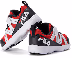 Shop 中童 Fila 斐樂 魔術貼 透氣低幫訓練鞋 紅白黑