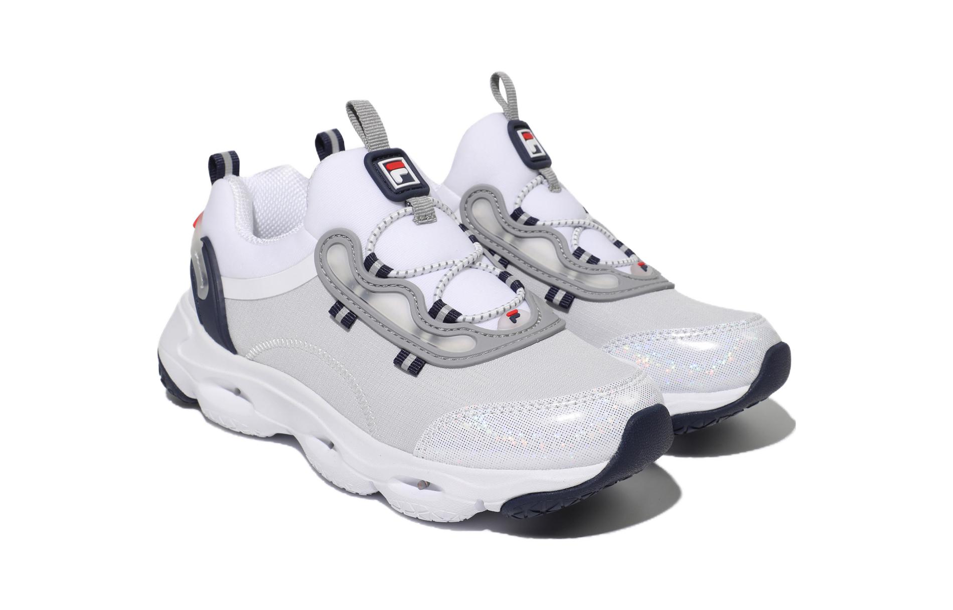 Lookbook 中童 FILA斐樂 Wonderbirds Light Kd 舒適運動 防滑耐磨 低筒 兒童跑步鞋 白灰 韓版