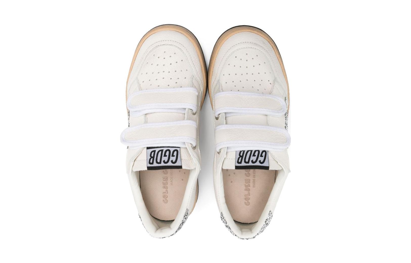 Shop 兒童 Golden Goose Ball Star 牛皮 舒適休閒 低幫 兒童板鞋 白銀