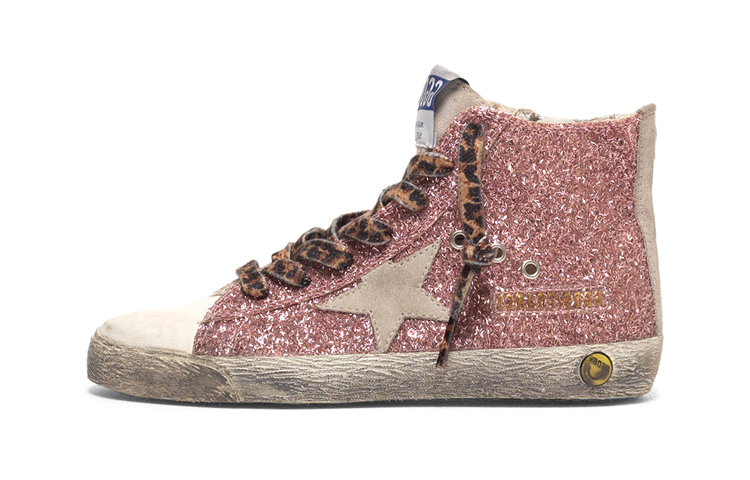 (Preschool) Golden Goose Francy 'Silver Sparkle High-Top' G35KS302.A27