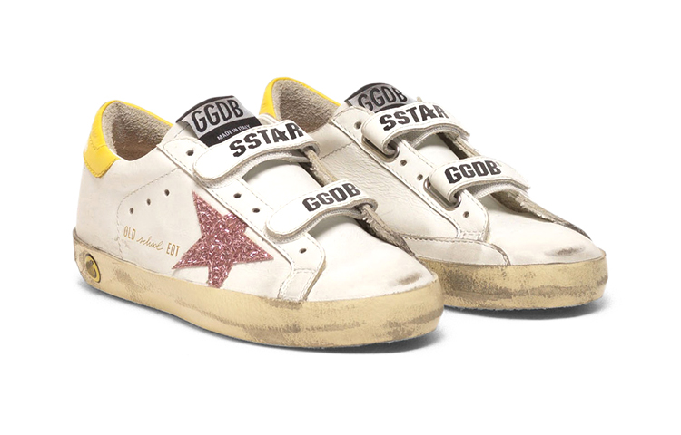 Lookbook (PS) Golden Goose Old School ''Verwittert Weiß Gelb'' Sneakers G35KS321.H8