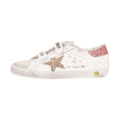 (PS) Golden Goose Superstar White 'Sequin Gold Star Pink Glitter Velcro'