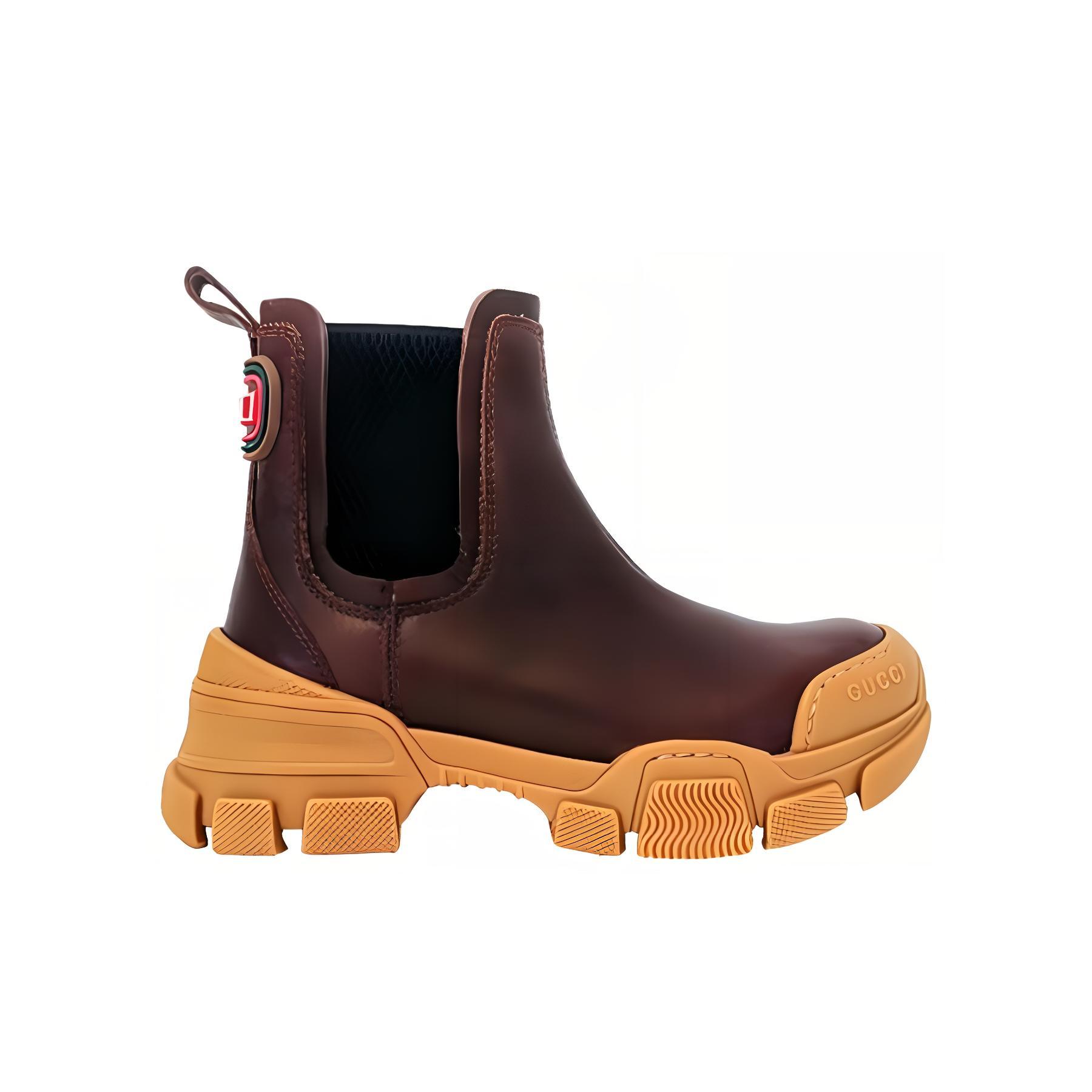 Order (Preschool) Gucci ' Leather Low-Top Boots 'Brown Comfort Casual' 629739-DTN50-2270